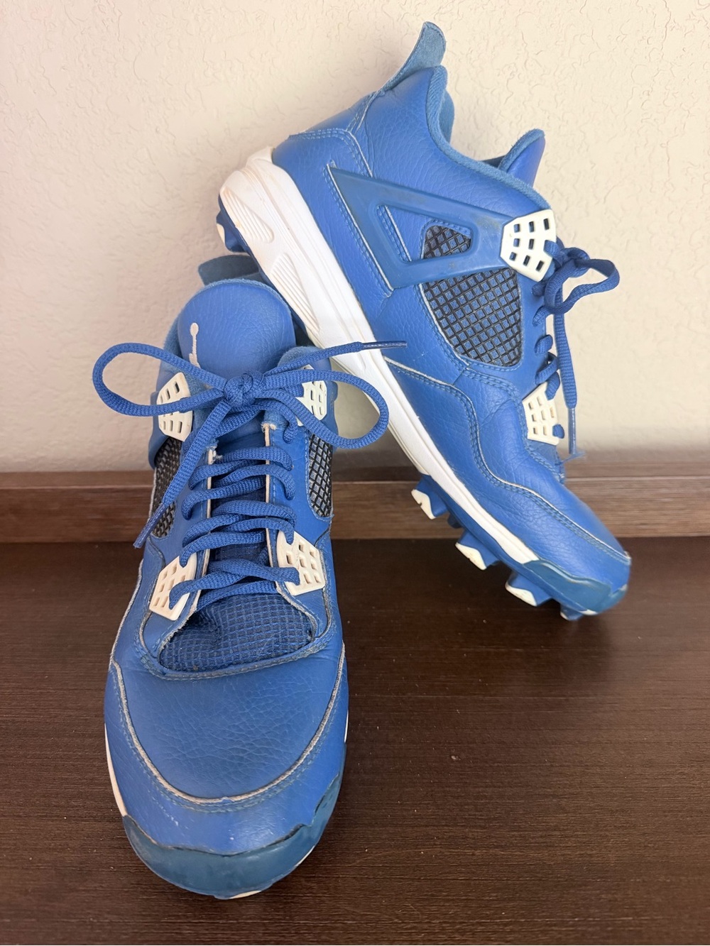 Nike Air Jordan 4 Retro MCS Baseball Cleats Royal Blue 807709-401 Men's 8